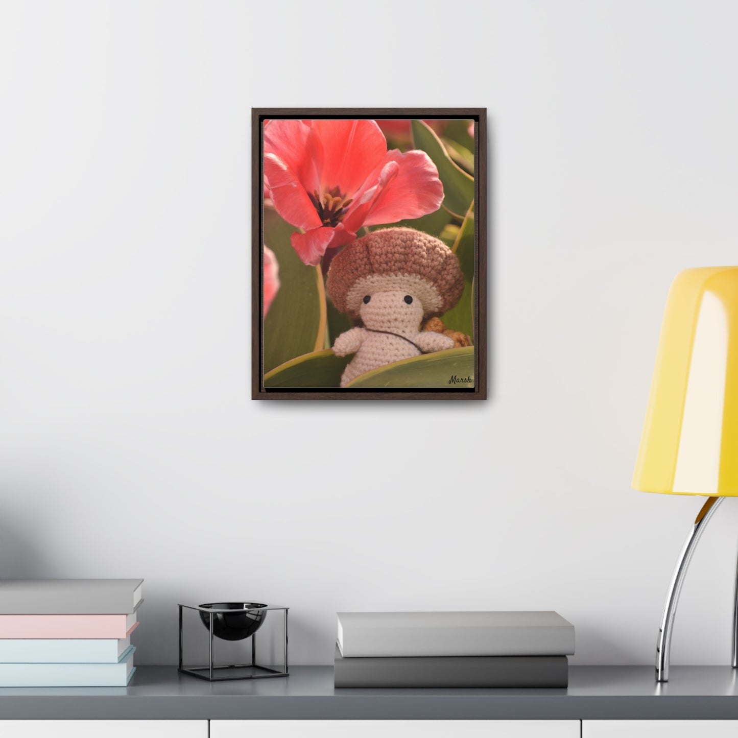 Spring Tulip Woolyshroom Art Canvas Wrap - Perfect Gift for Nature Lovers