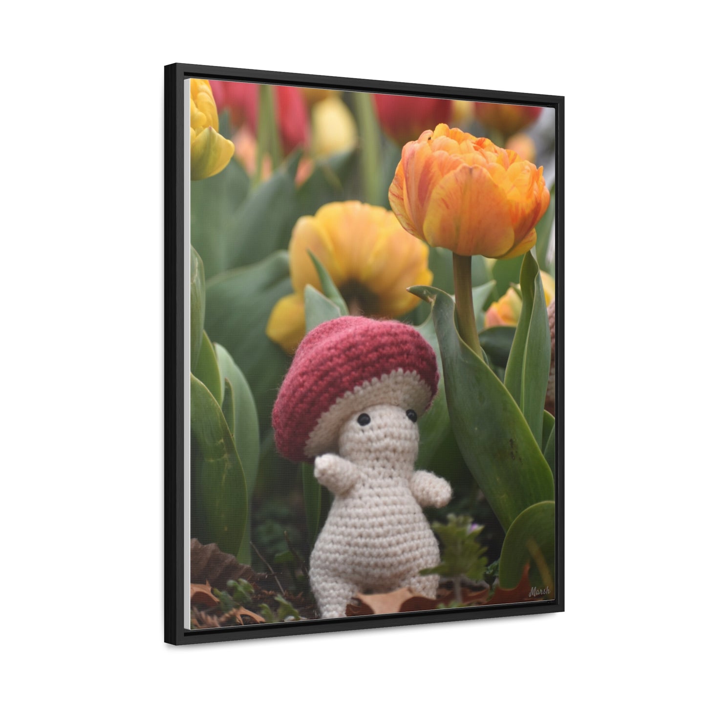 Tulip Tales Woolyshroom Canvas Print - Floral Garden Art