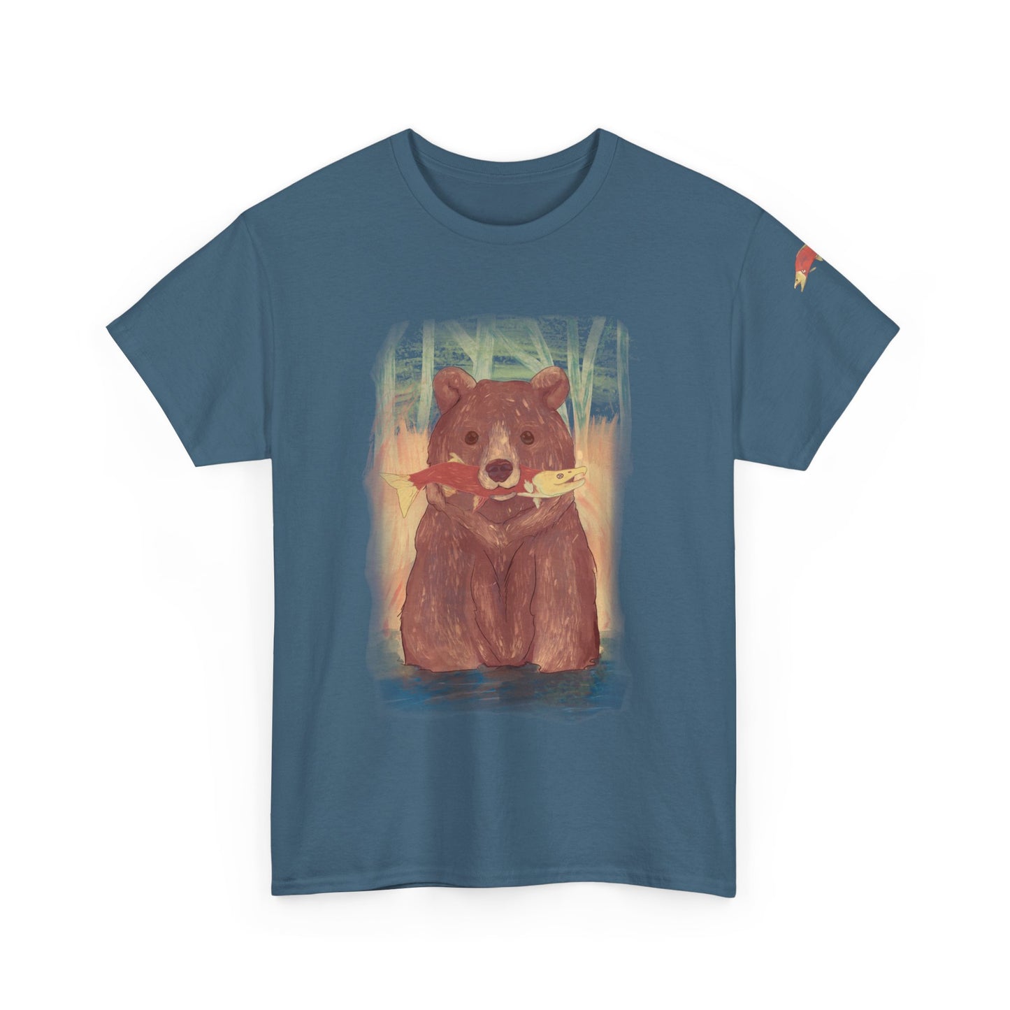 Bear Fishing Graphic Tee - Cozy Comfort for Nature Lovers