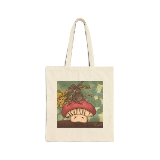 Bonk! Woolyshroom Design Cotton Canvas Tote Bag