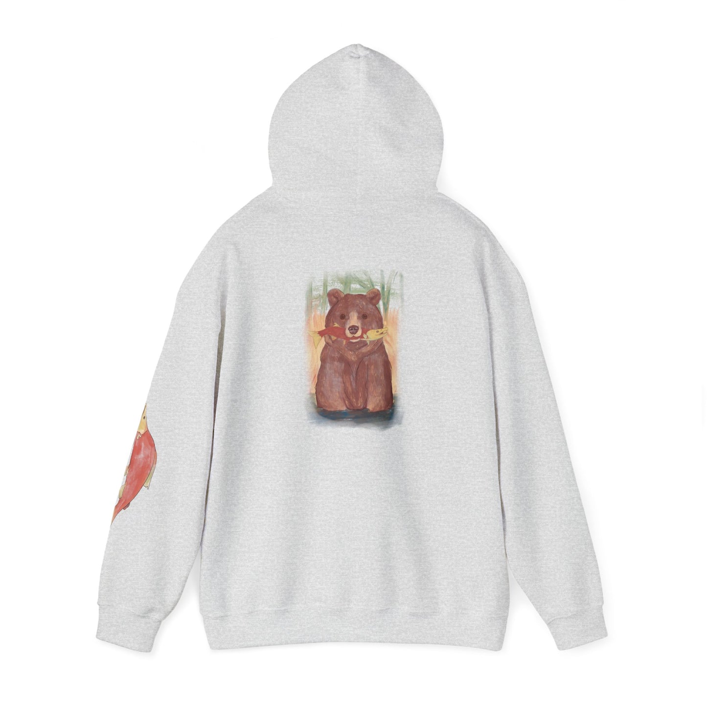 Gone Fishing Bear Hoodie - Cozy Unisex Heavy Blend Sweatshirt