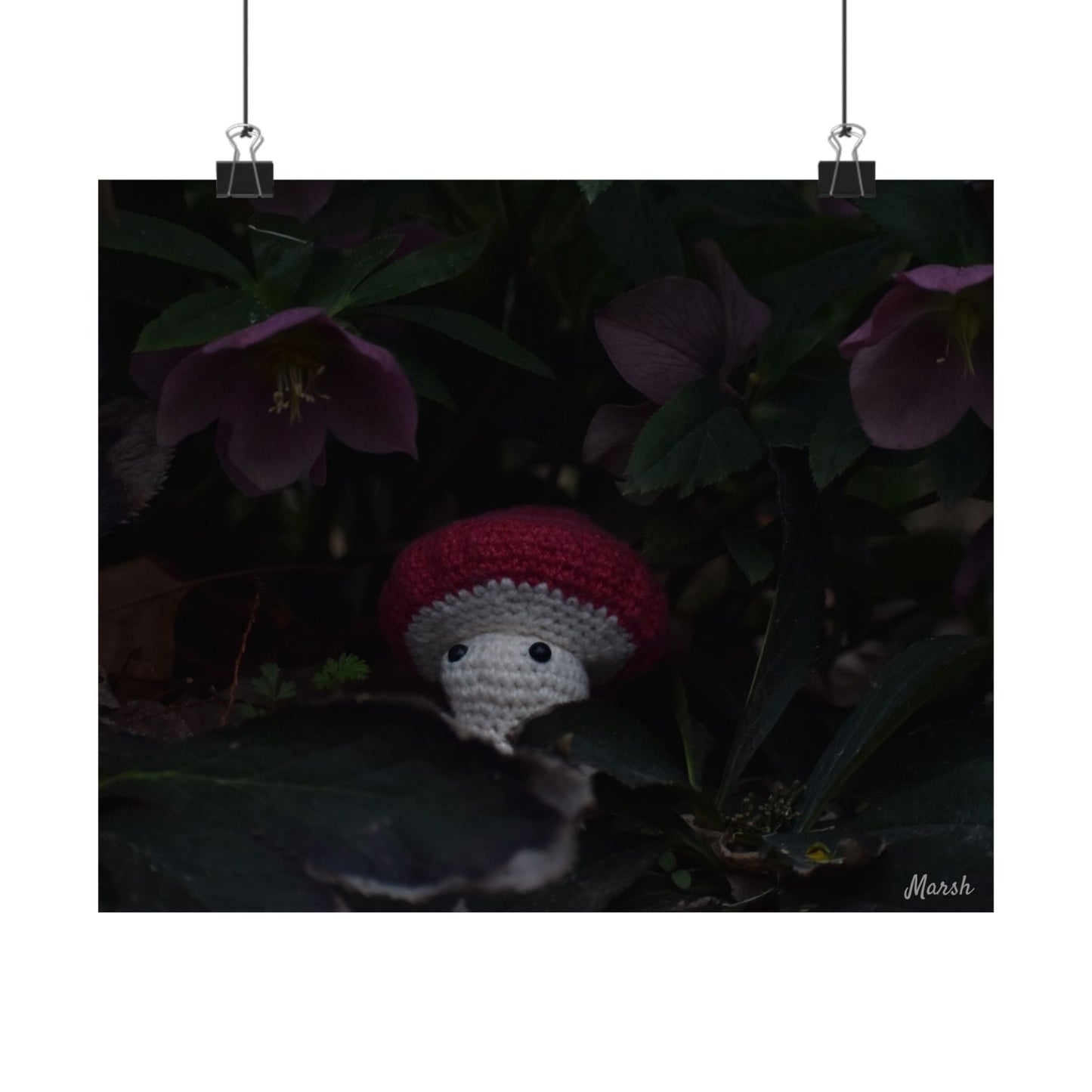 Hidden Havens Woolyshroom Satin Poster - Charming Nature Art for Cozy Home Decor