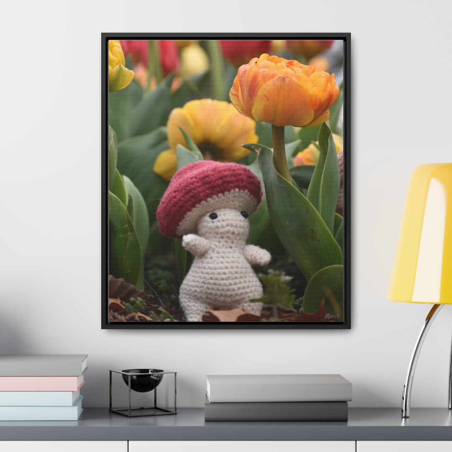 Tulip Tales Woolyshroom Canvas Print - Floral Garden Art