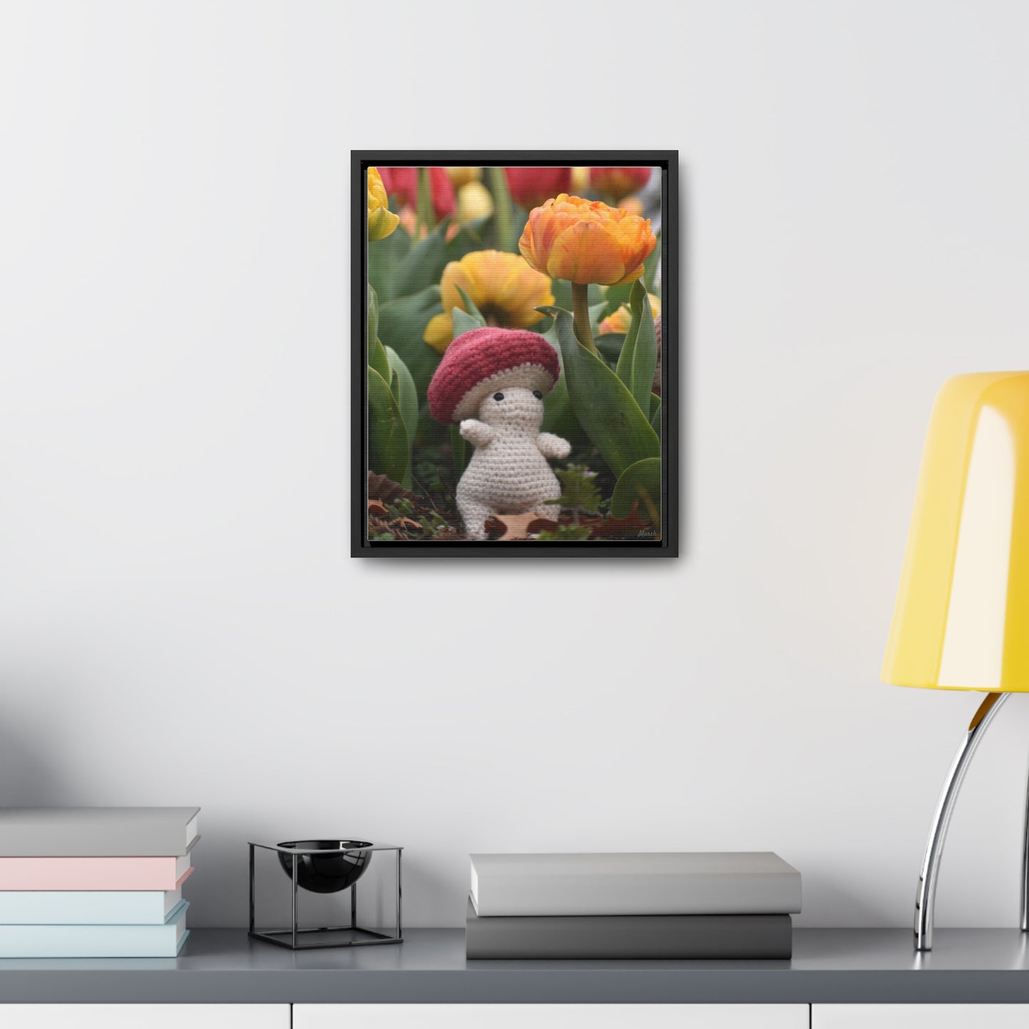 Tulip Tales Woolyshroom Canvas Print - Floral Garden Art