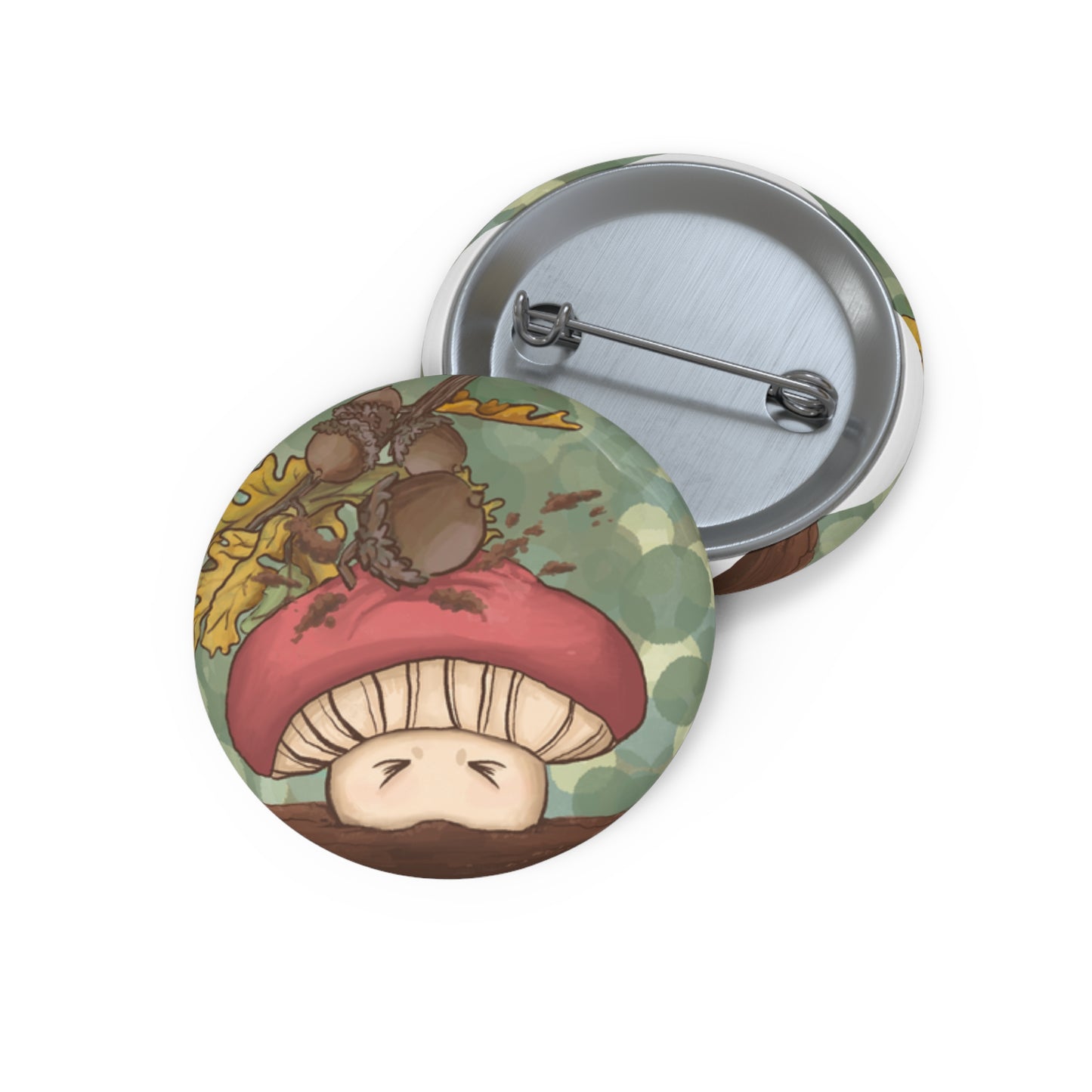 Bonk! Woolyshroom Pin Button - Acorn Design