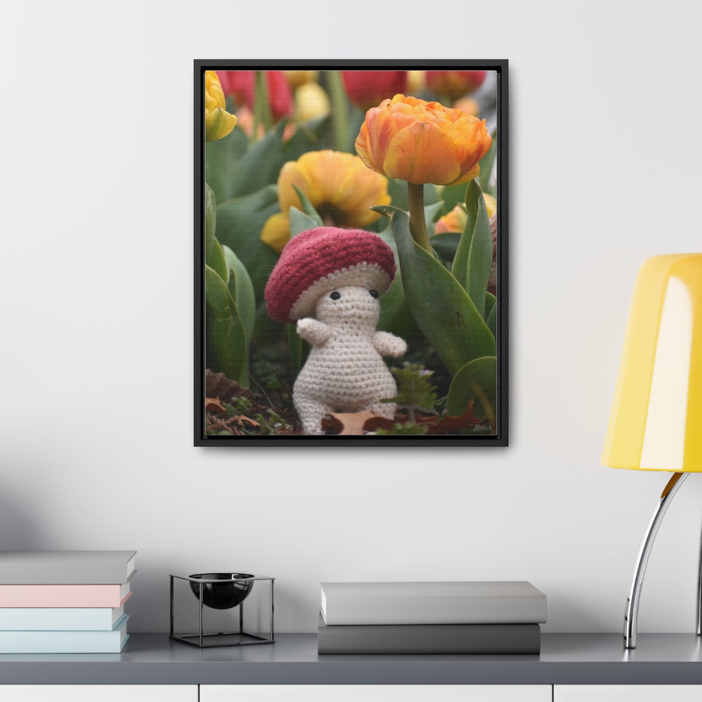 Tulip Tales Woolyshroom Canvas Print - Floral Garden Art