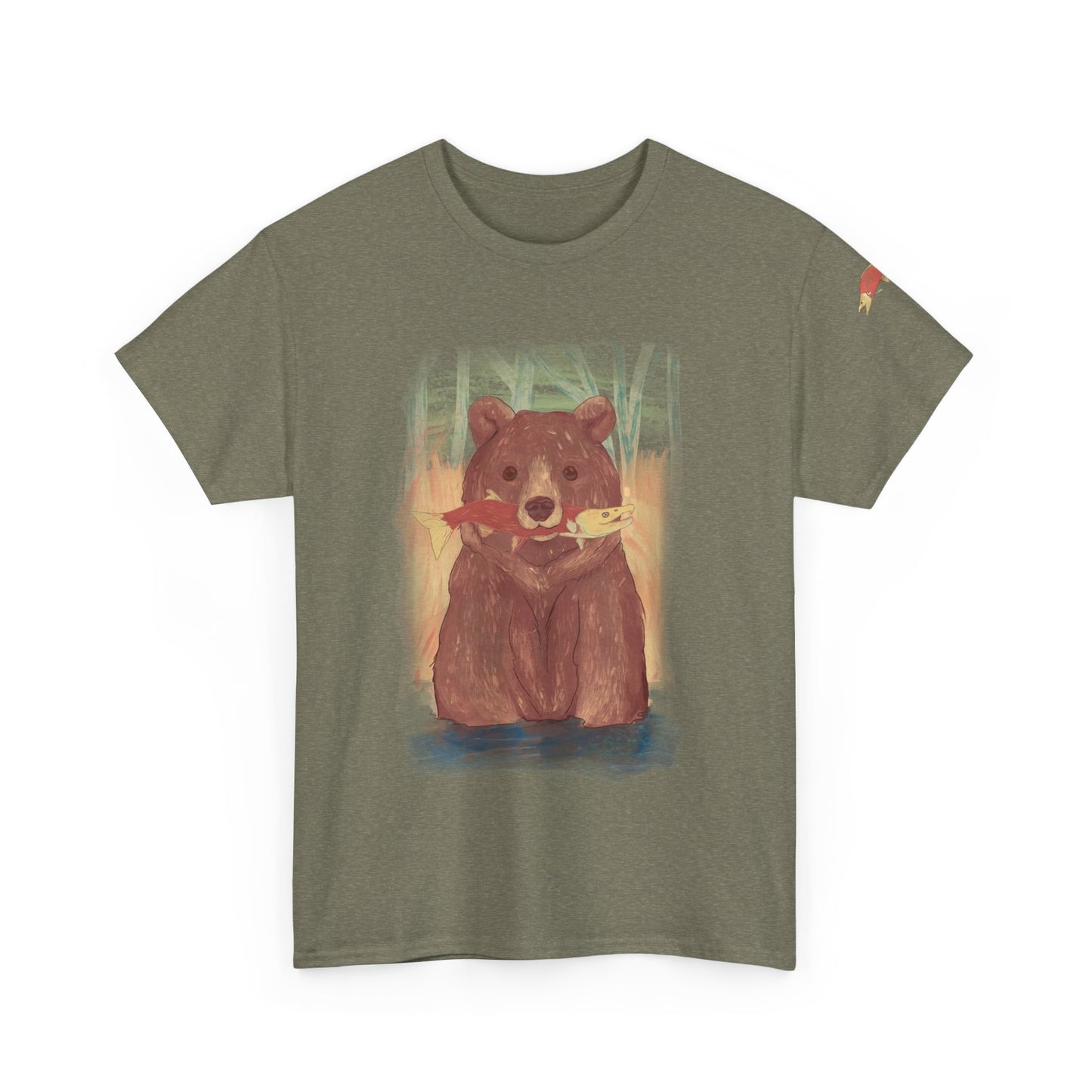 Bear Fishing Graphic Tee - Cozy Comfort for Nature Lovers