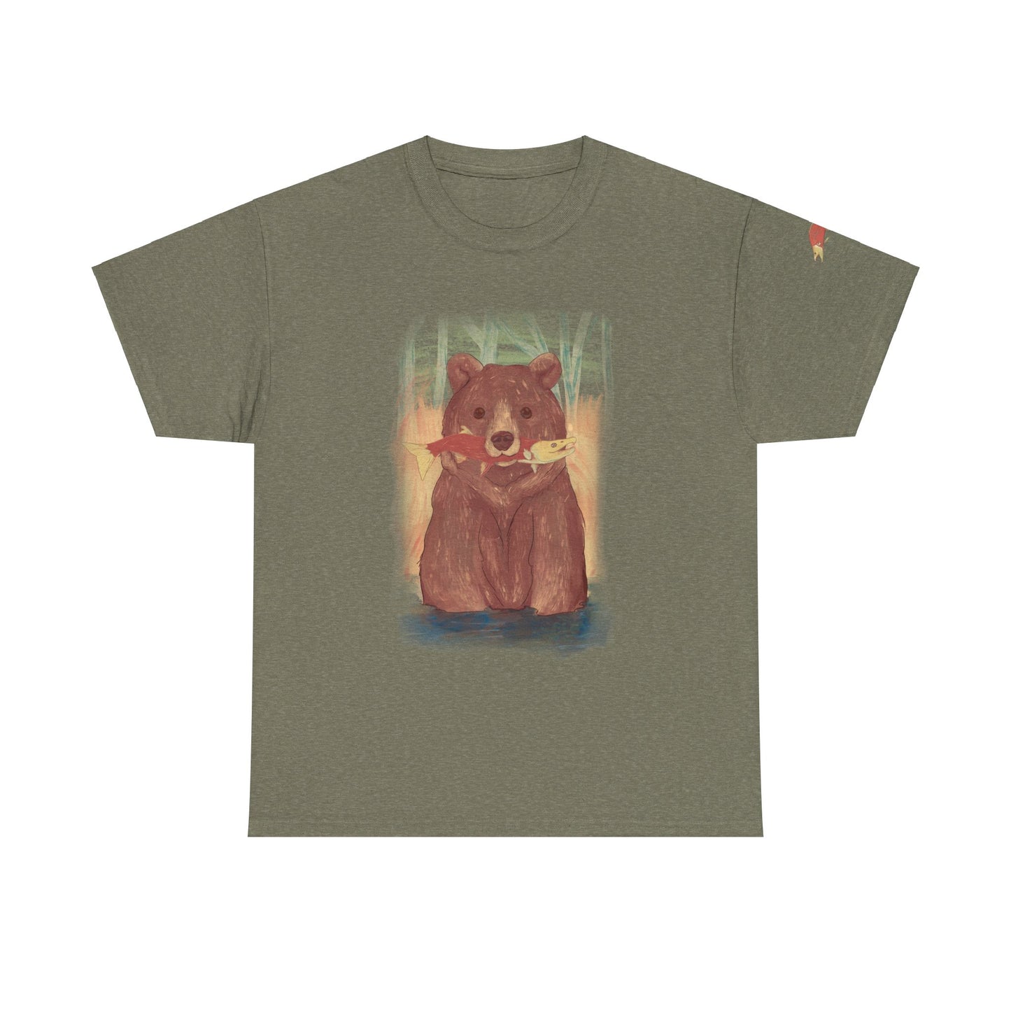 Bear Fishing Graphic Tee - Cozy Comfort for Nature Lovers