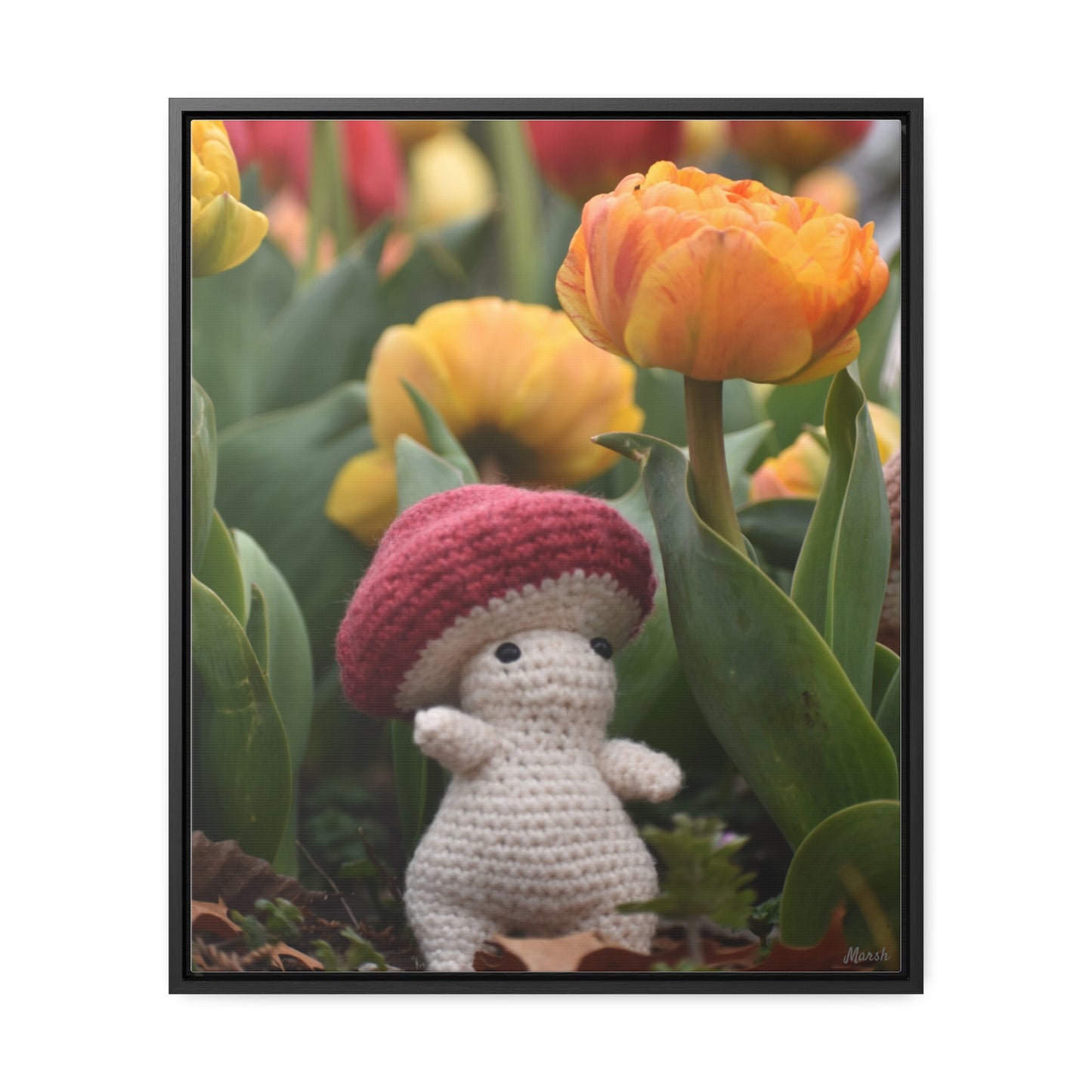 Tulip Tales Woolyshroom Canvas Print - Floral Garden Art