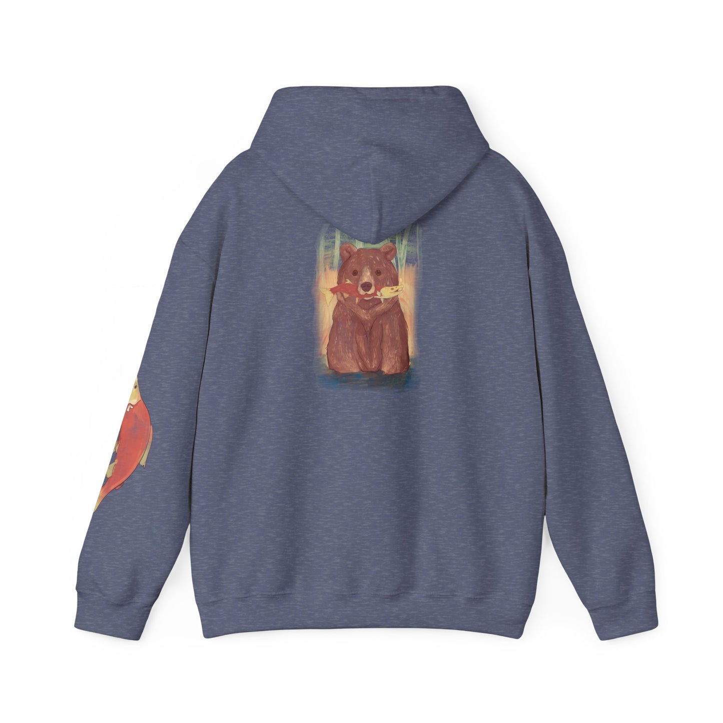 Gone Fishing Bear Hoodie - Cozy Unisex Heavy Blend Sweatshirt