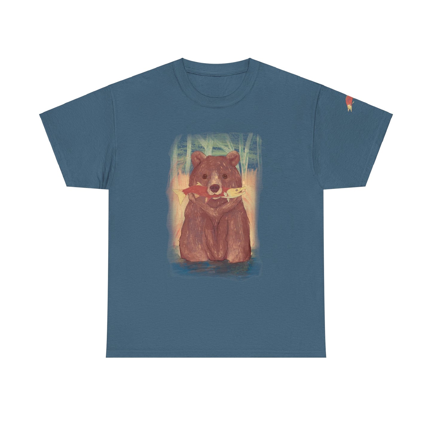 Bear Fishing Graphic Tee - Cozy Comfort for Nature Lovers