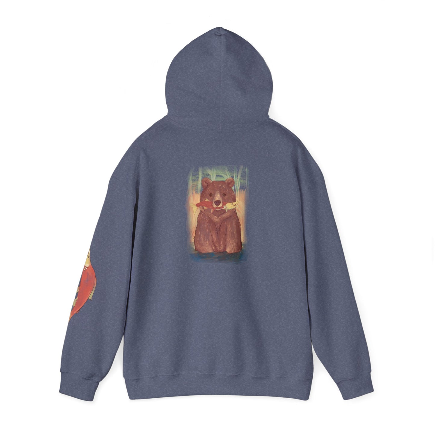 Gone Fishing Bear Hoodie - Cozy Unisex Heavy Blend Sweatshirt