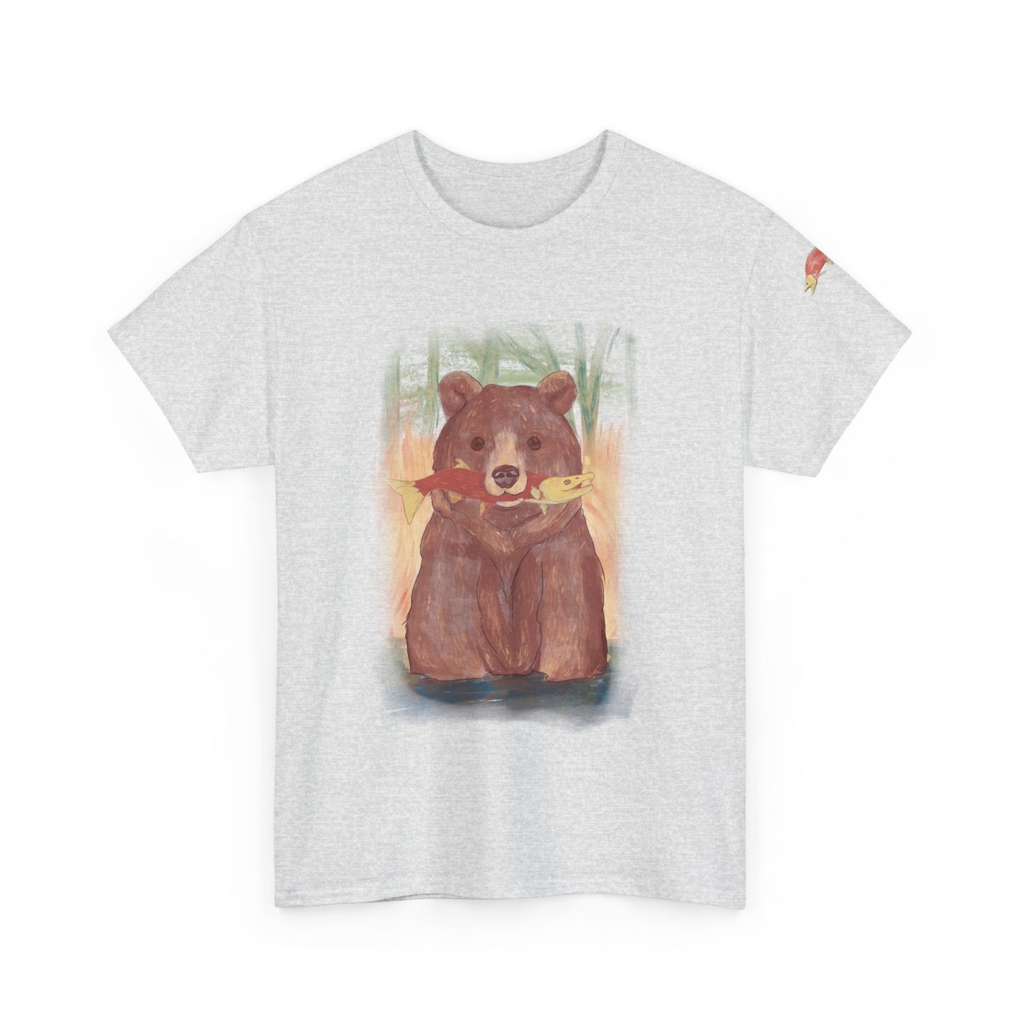 Bear Fishing Graphic Tee - Cozy Comfort for Nature Lovers