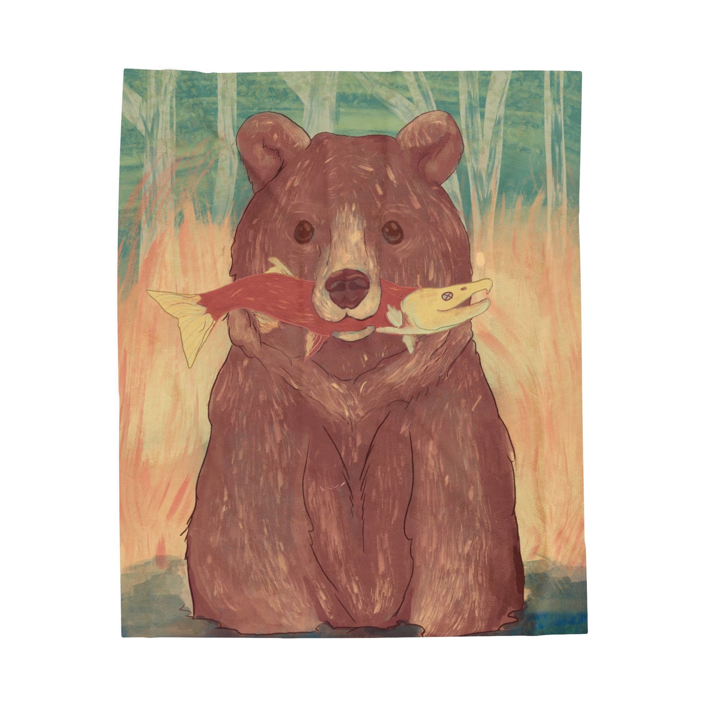 Cozy Bear Velveteen Plush Blanket – Perfect for Outdoor Lovers and Nature Enthusiasts