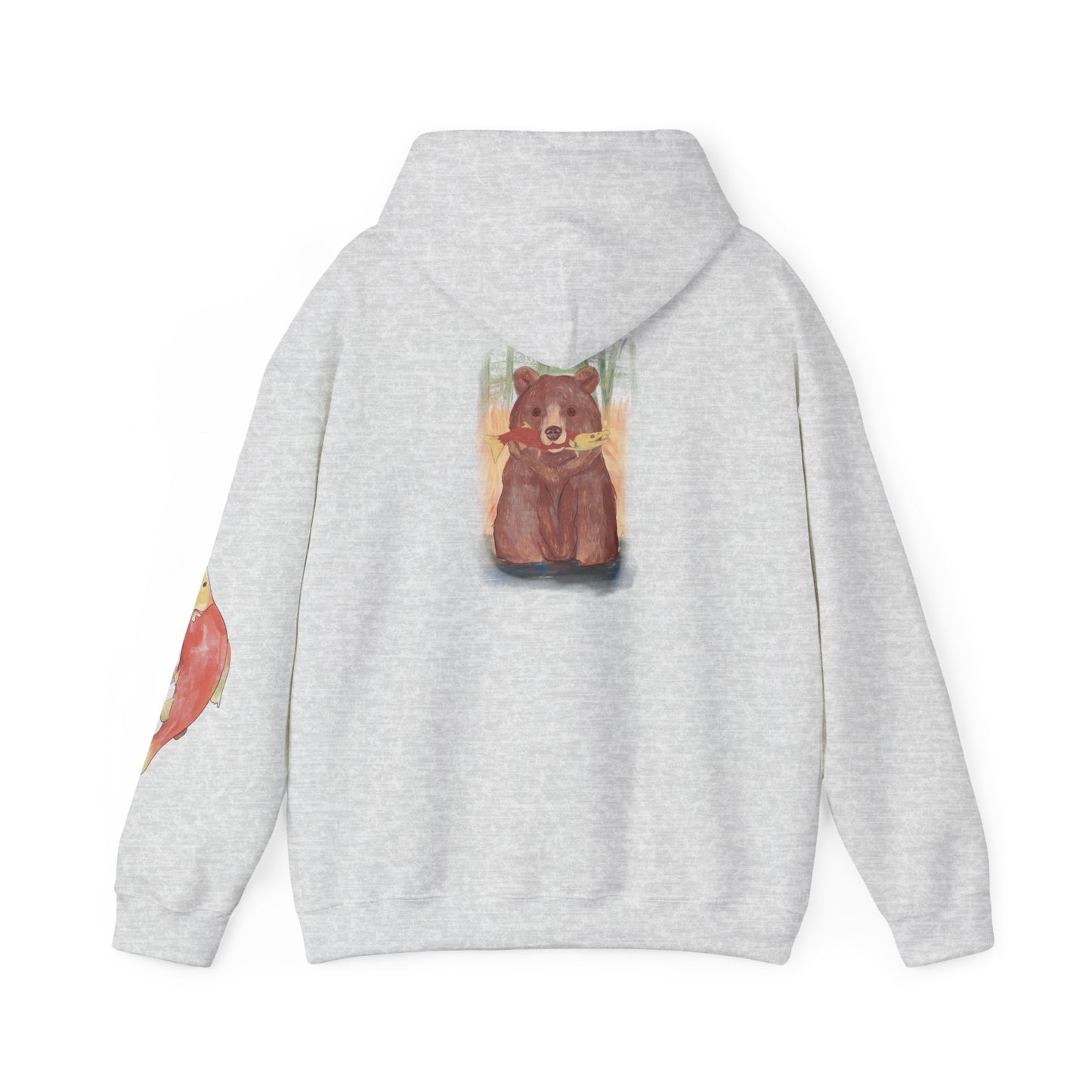 Gone Fishing Bear Hoodie - Cozy Unisex Heavy Blend Sweatshirt