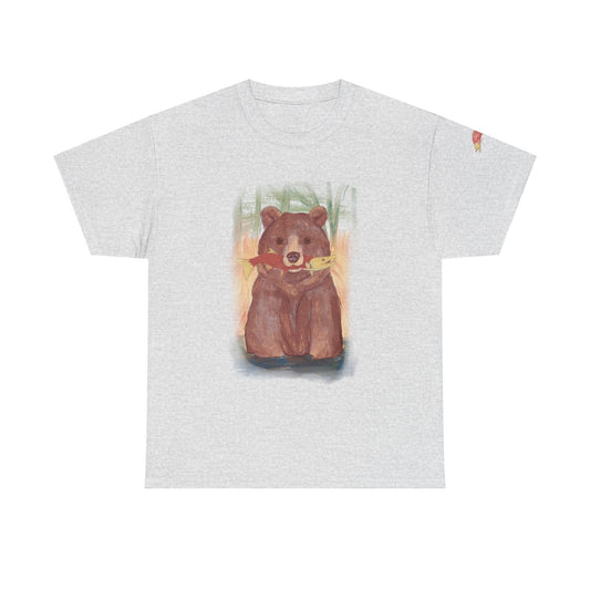 Bear Fishing Graphic Tee - Cozy Comfort for Nature Lovers