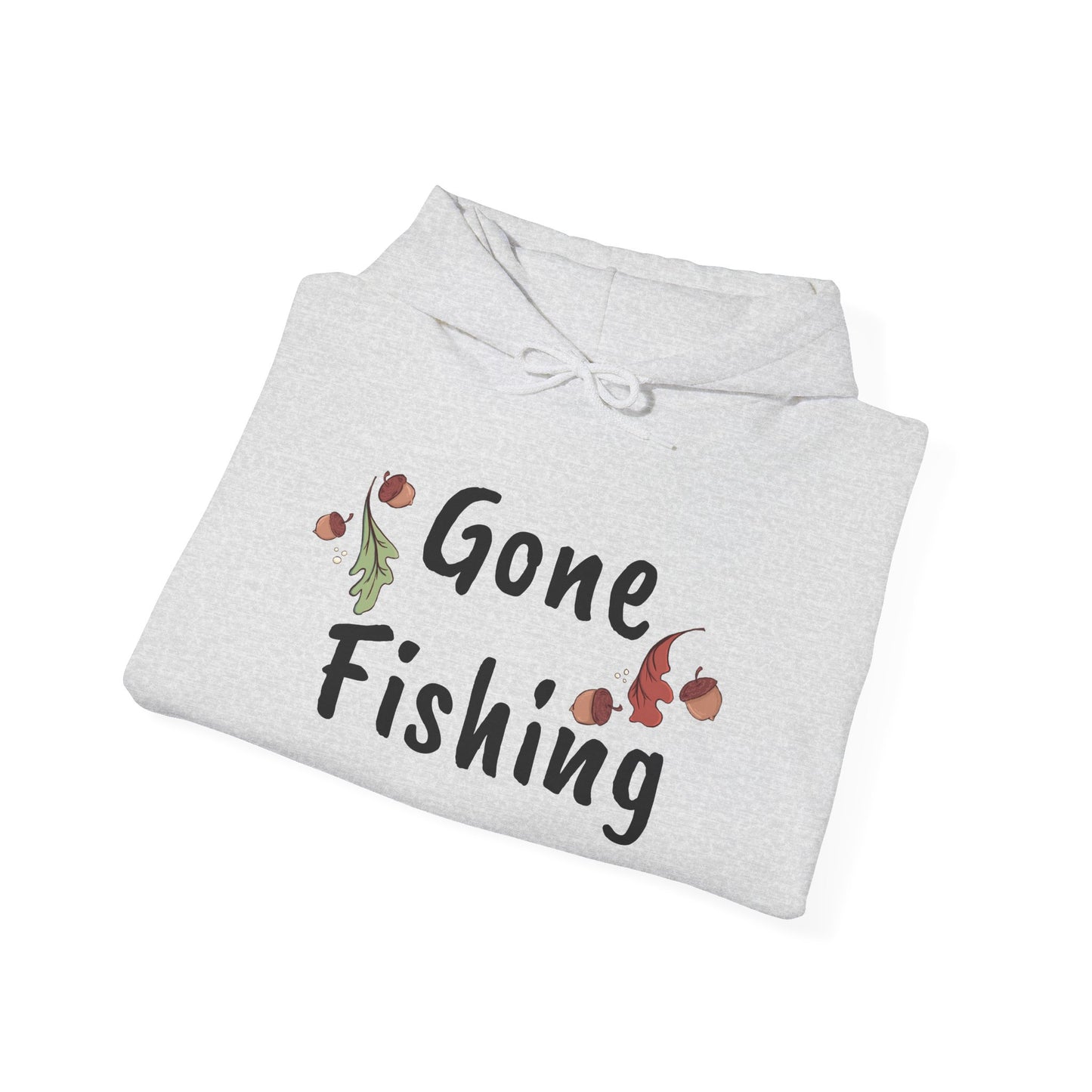 Gone Fishing Bear Hoodie - Cozy Unisex Heavy Blend Sweatshirt