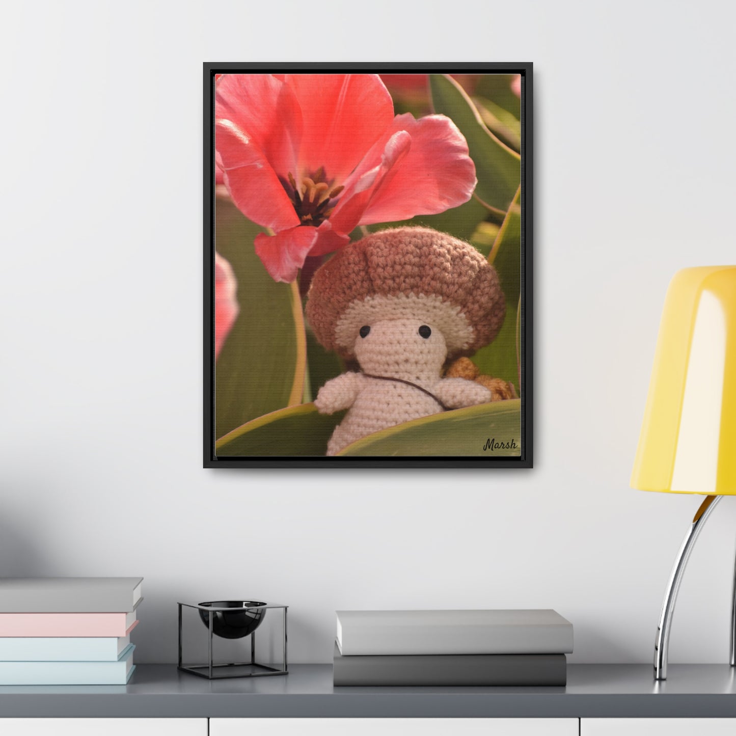 Spring Tulip Woolyshroom Art Canvas Wrap - Perfect Gift for Nature Lovers