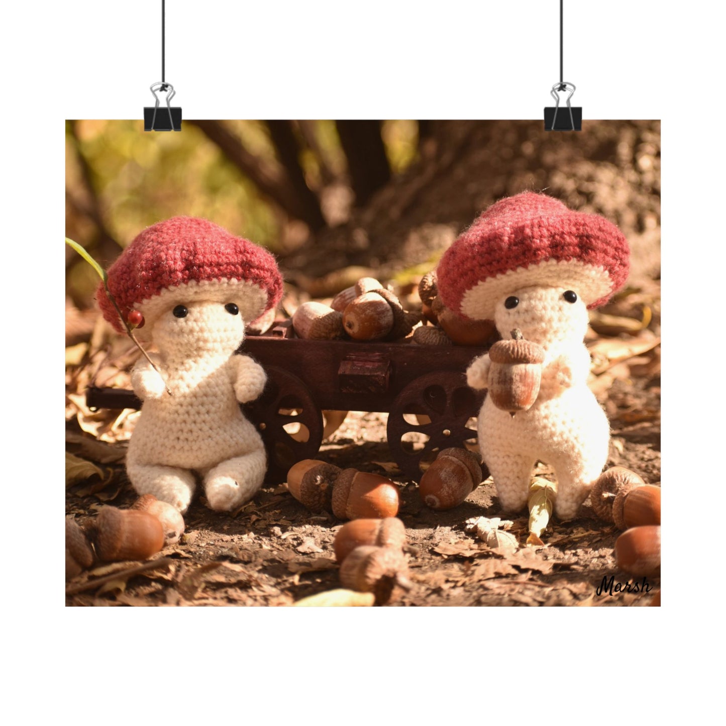 Collection Day Woolyshroom Satin Poster - Charming Nature Art for Cozy Home Decor