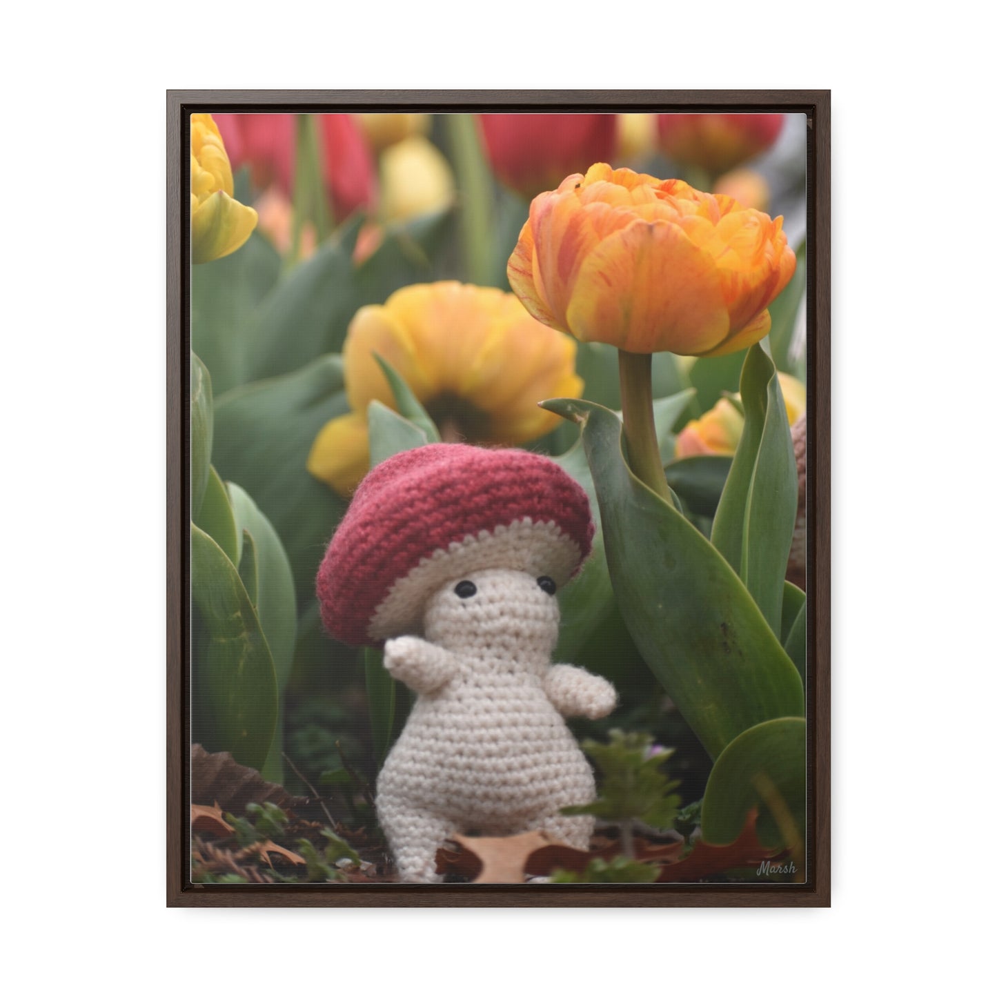 Tulip Tales Woolyshroom Canvas Print - Floral Garden Art