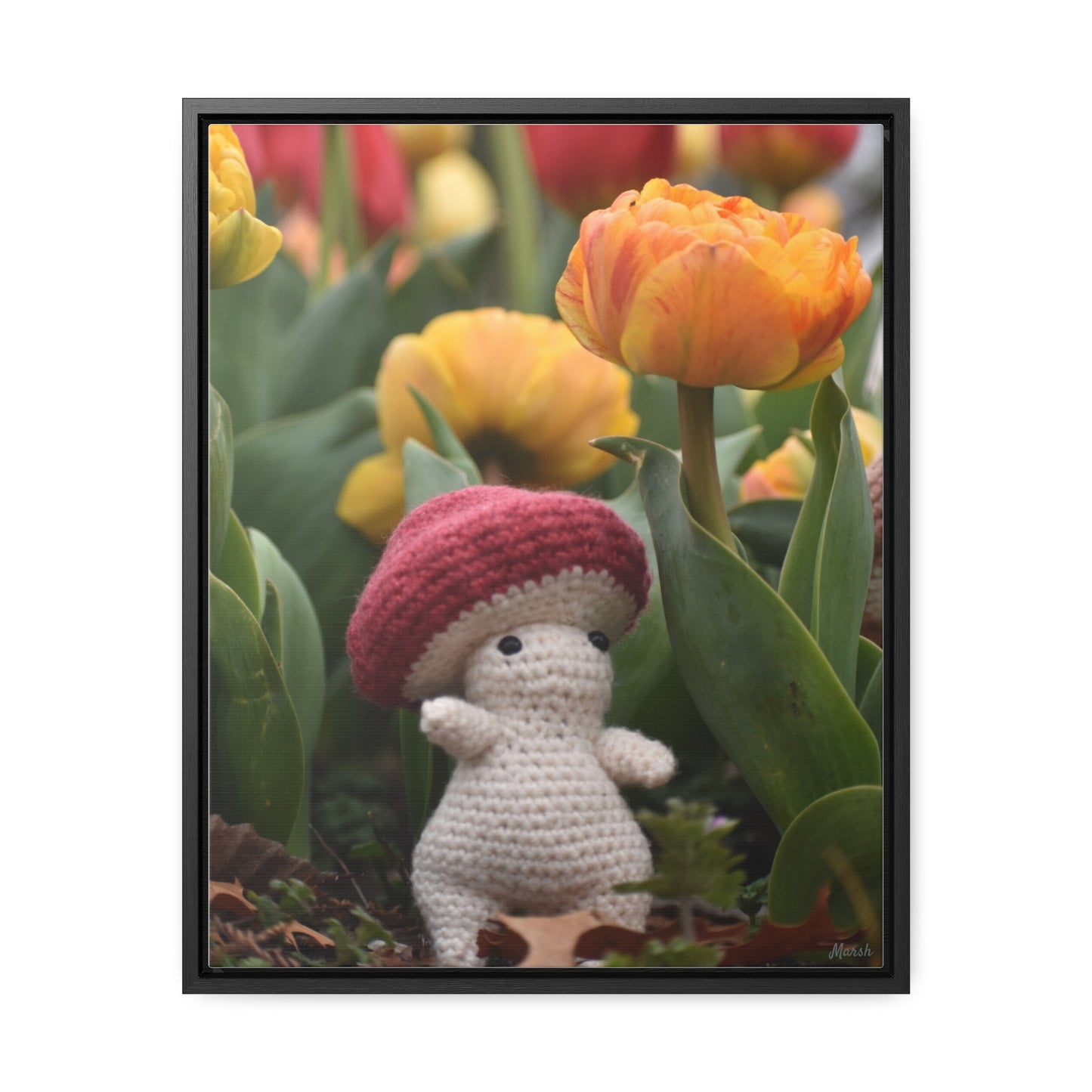 Tulip Tales Woolyshroom Canvas Print - Floral Garden Art