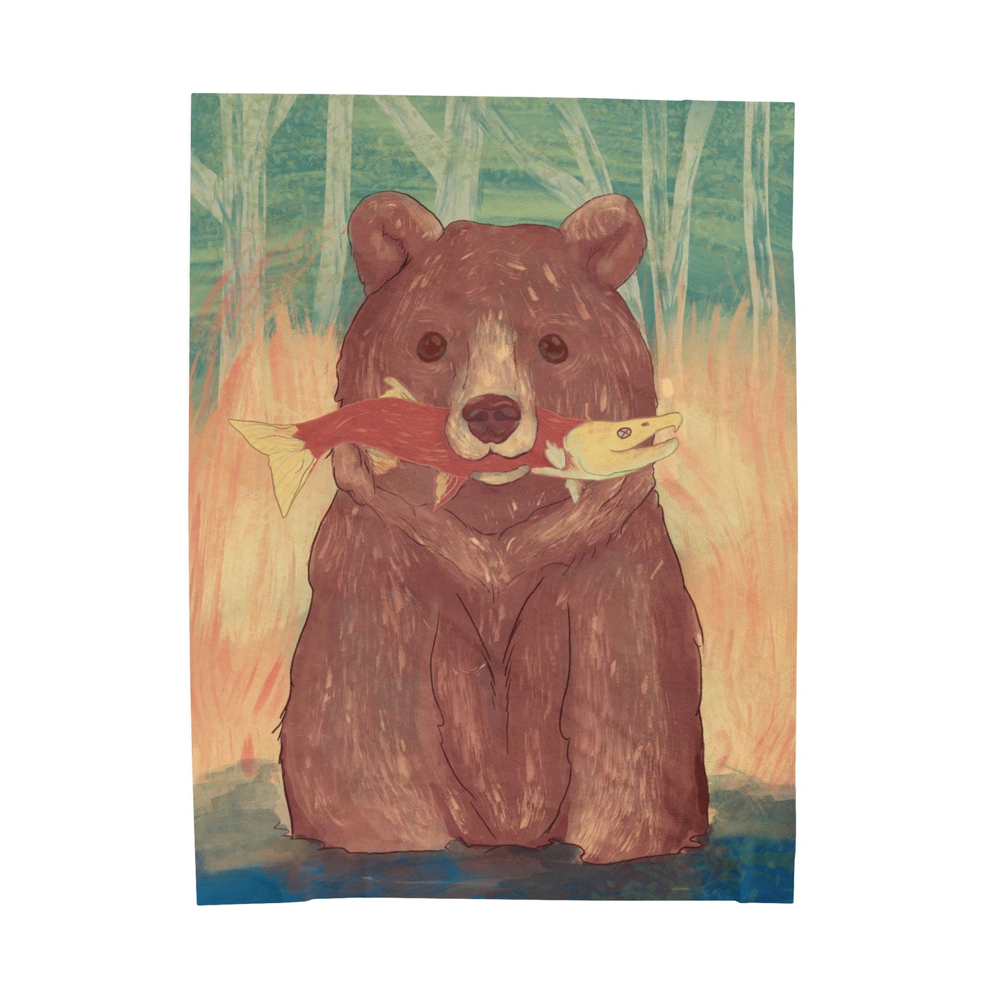 Cozy Bear Velveteen Plush Blanket – Perfect for Outdoor Lovers and Nature Enthusiasts